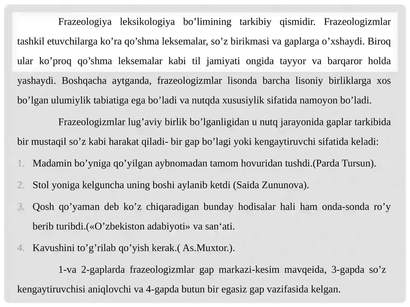 O'zbek tili frazeologizmlari 4