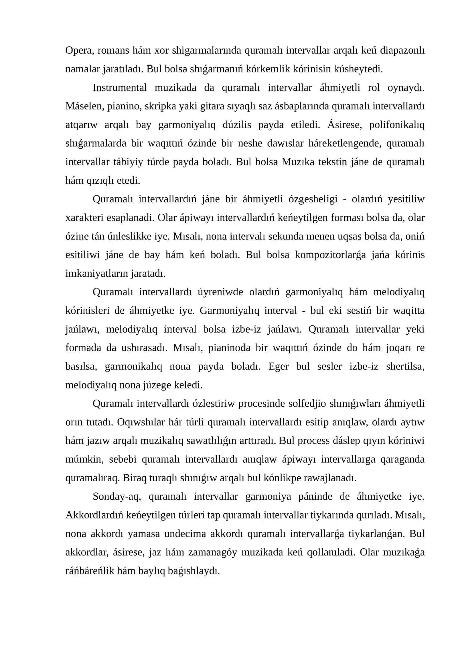 Quramalı intervallar. Arttırılģan hám kemeytirilgen intervallar 4