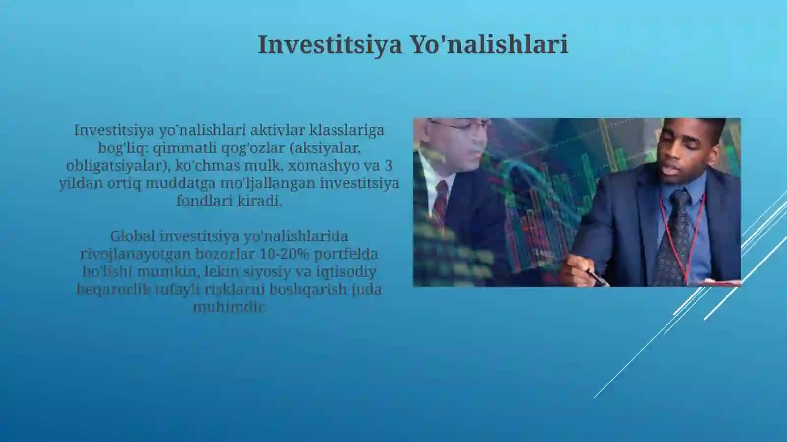 Investitsiyalash maqsadlari va yo'nalishlari 4