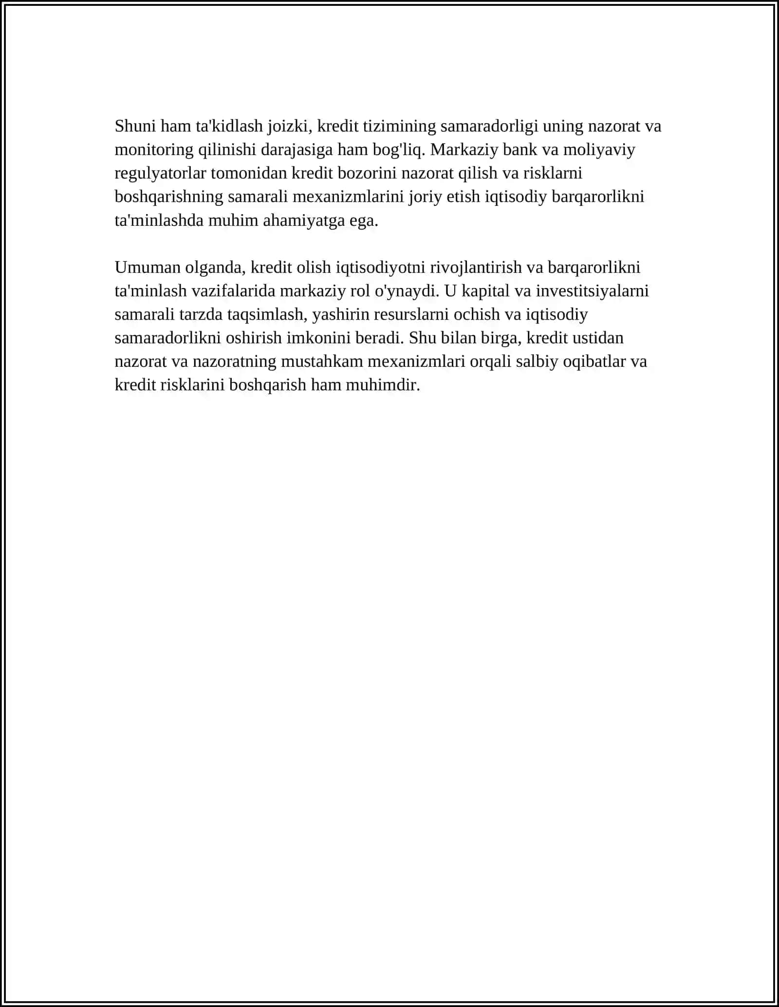 BANKDAN KREDIT OLISH VA KREDITLASHTIRISHNING IQTISODIY ASOSLARI 4