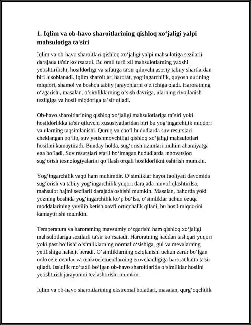 Qishloq xo’jaligi yalpi mahsuloti hajmiga ta’sir etuvchi omillar 4
