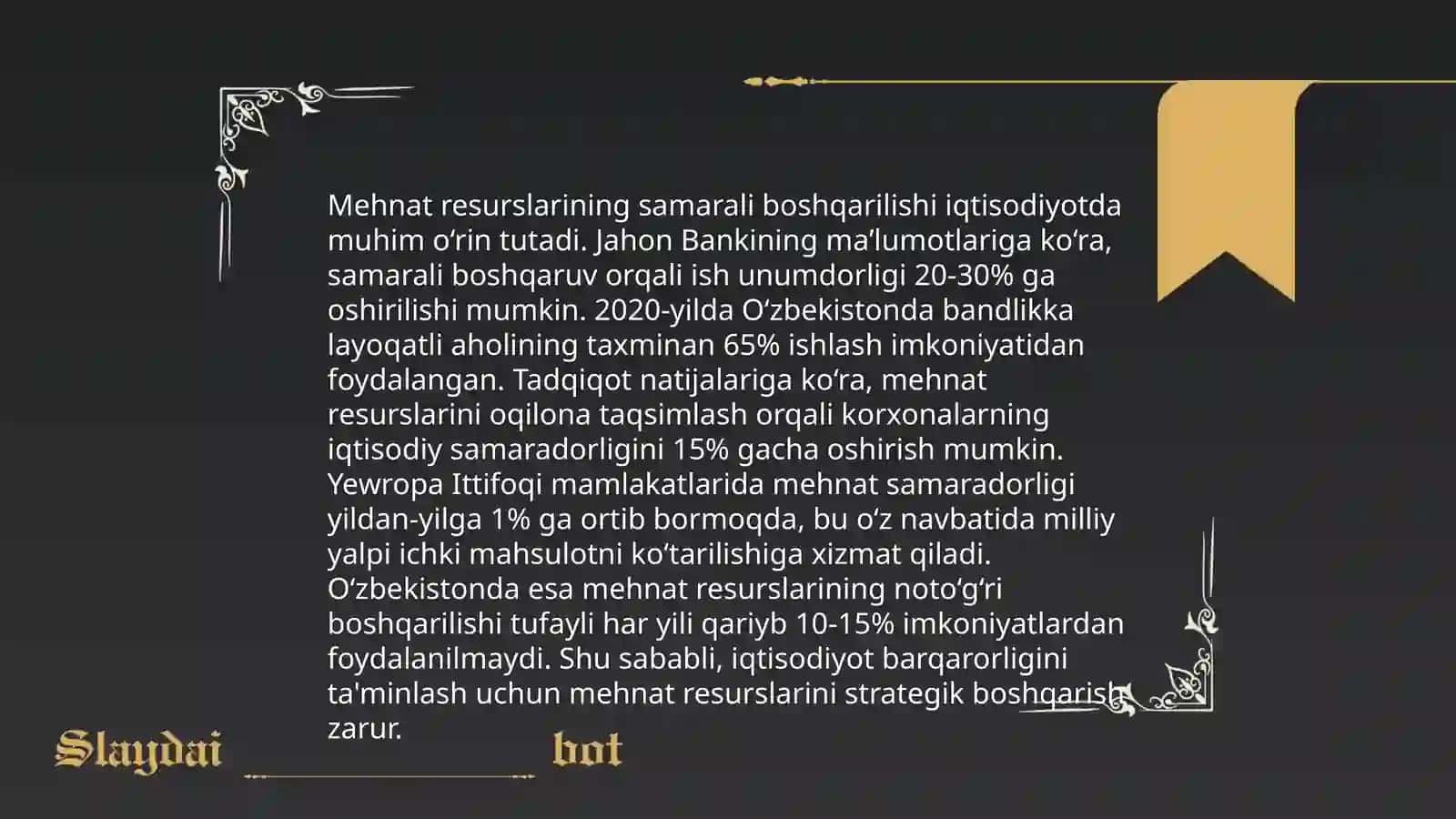 Mehnat bozori va korxonalarda mehnat resurslaridan foydalanish 4