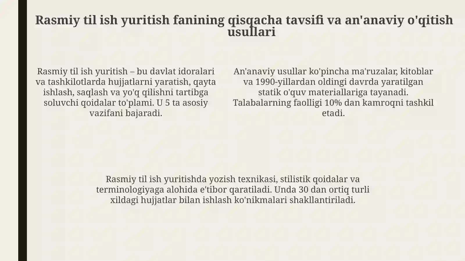 Davlat tilida ish yuritish fanining oʻqitishda innovatsion texnologiyalar 4