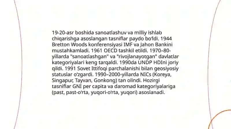 Jahon iqtisodiyotida rivojlangan mamlakatlar tasniflashi 4
