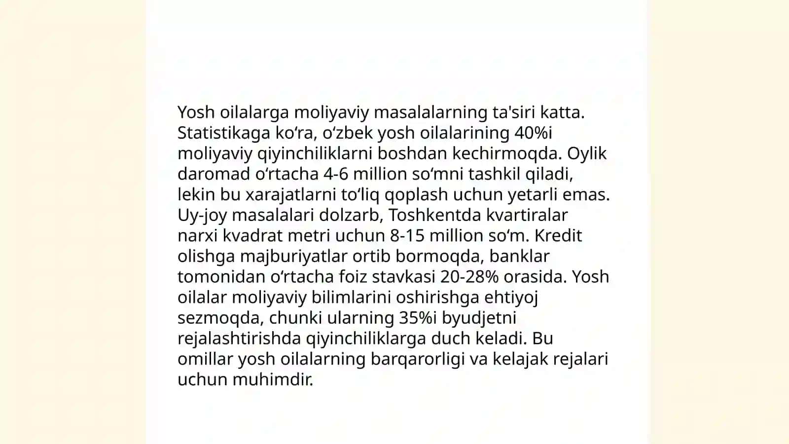 Yosh oiladagi o'zaro munosabatlarining o'ziga xosligi 4