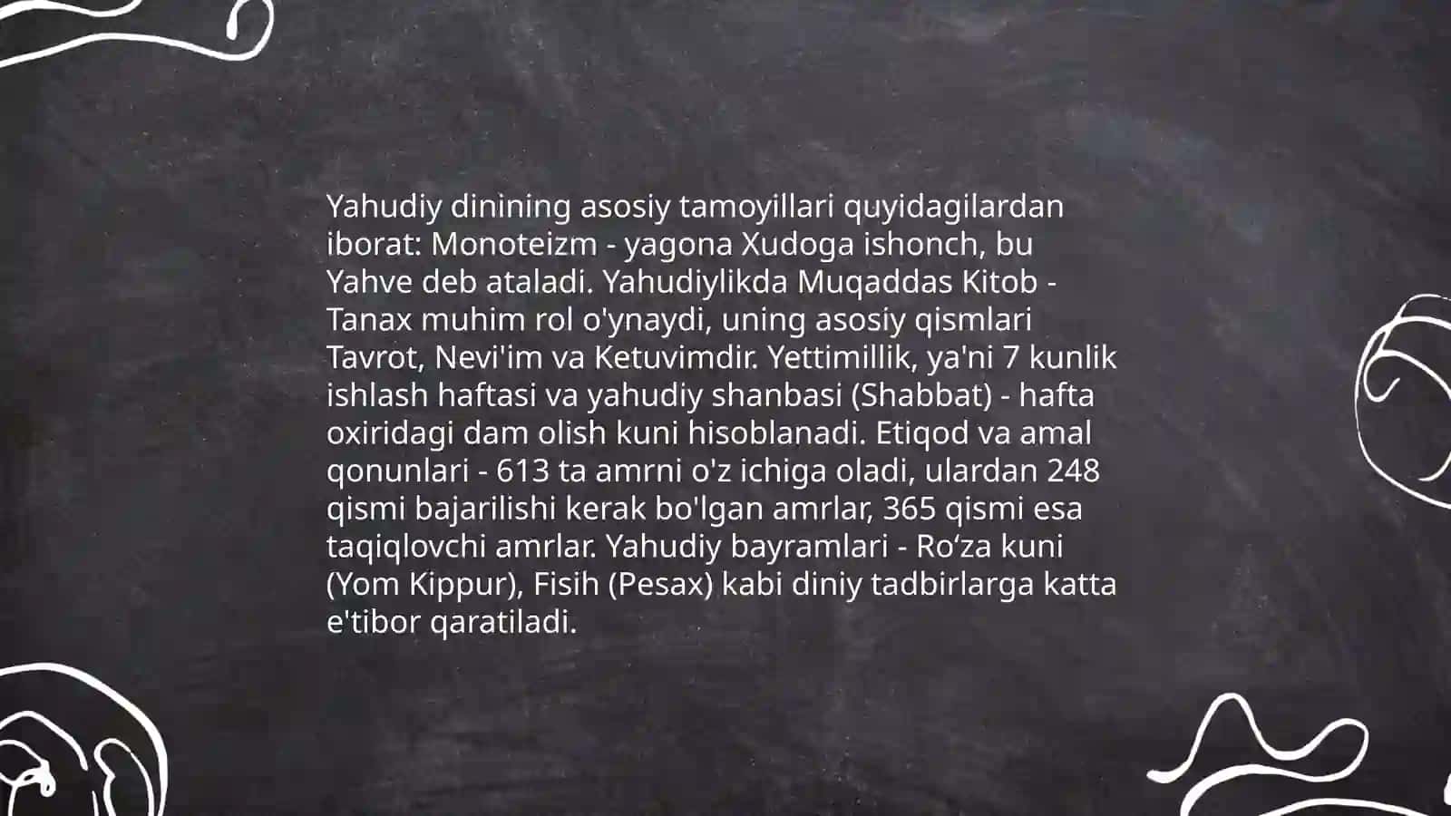 Yahudiylik ta'limoti va muqaddas kitobi 4