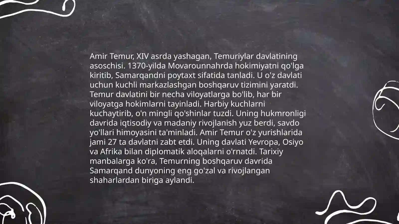 Amir Temur buyuk davlat arbobi Norpulatova Madina 4