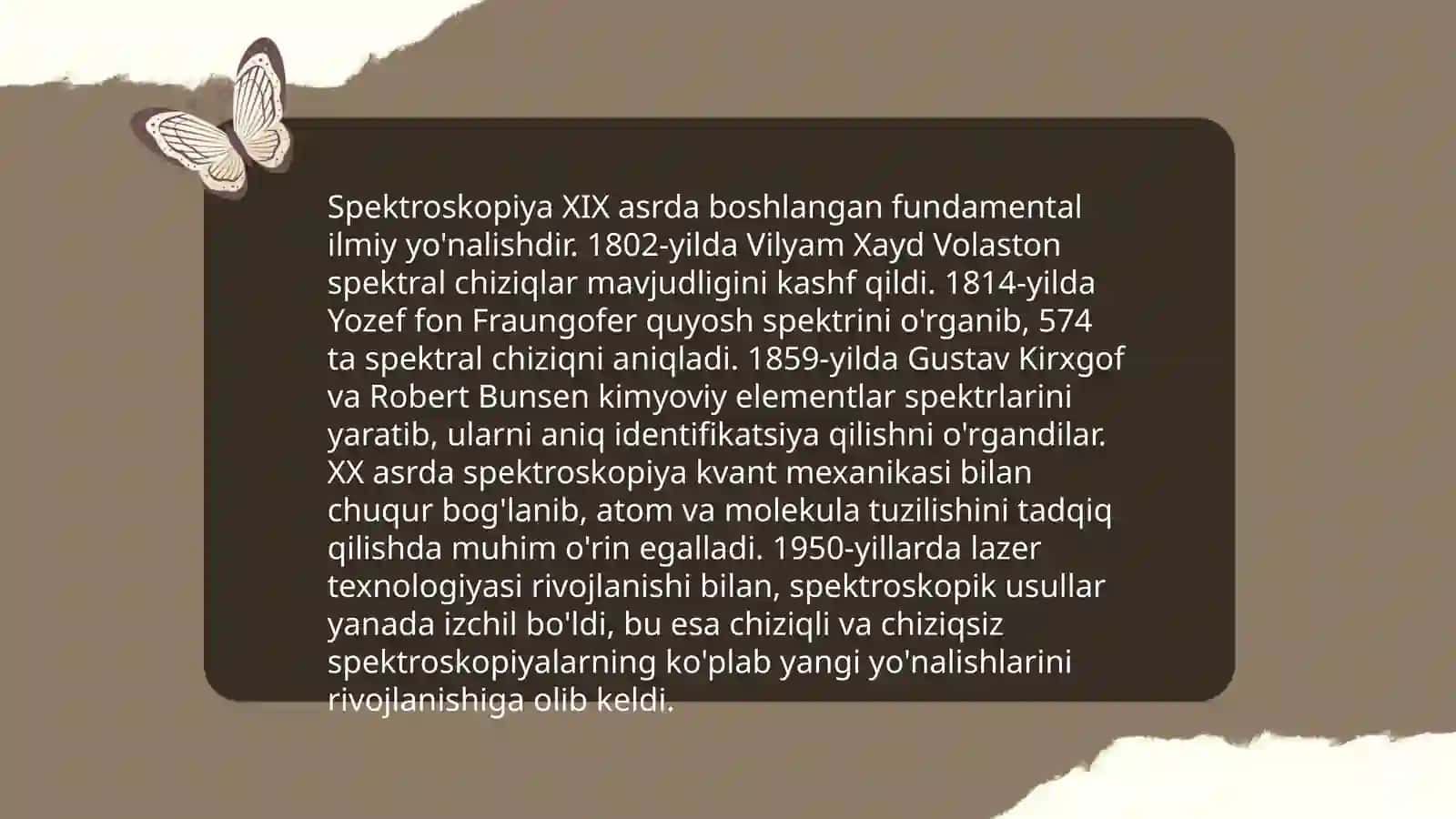 Spektroskopiya haqida umumiy ma'lumot va texnik tasnifi 4