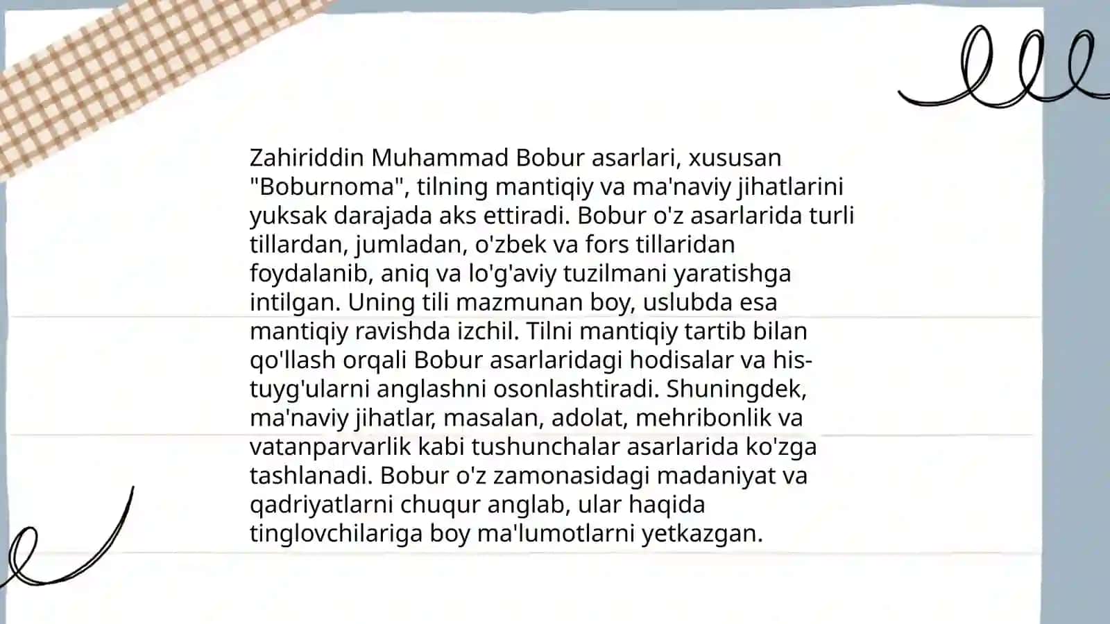 Boburning tilshunoslikka oid qarashlari 4