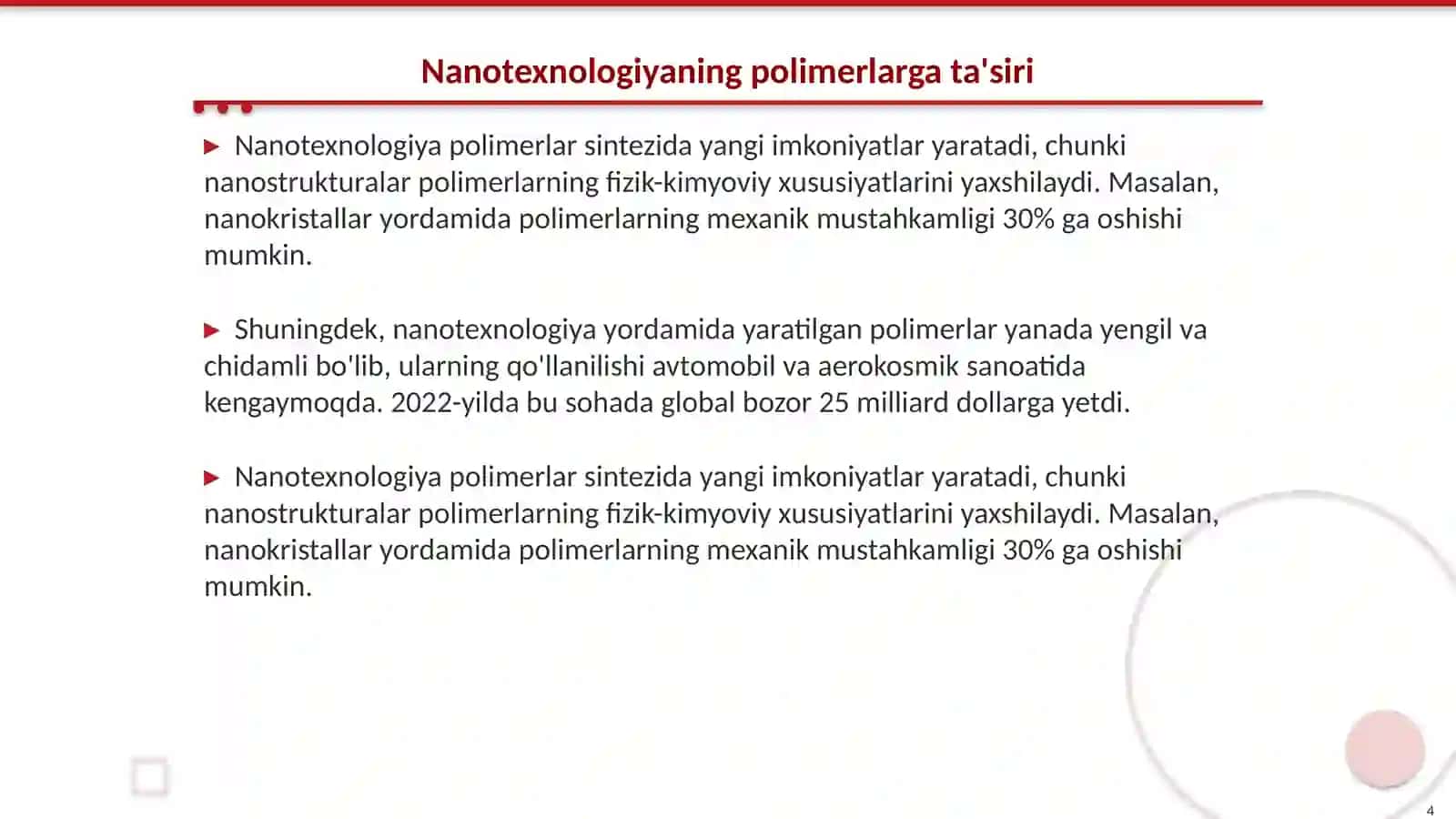 Nanotexnologiya va u asosida polimerlar sintez qilish usullari 4