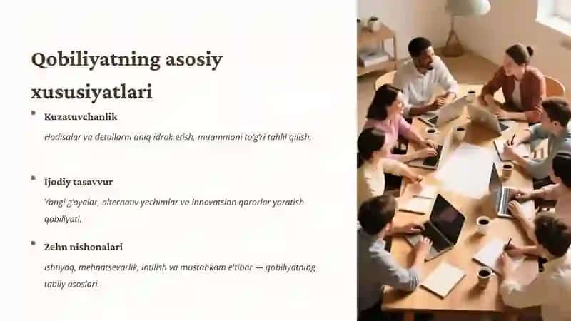 QOBILIYAT RIVOJLANISHIGA TASIR QILUVCHI OMILLAR MAVZUSIDAGI MUSTAQIL ISHI 4