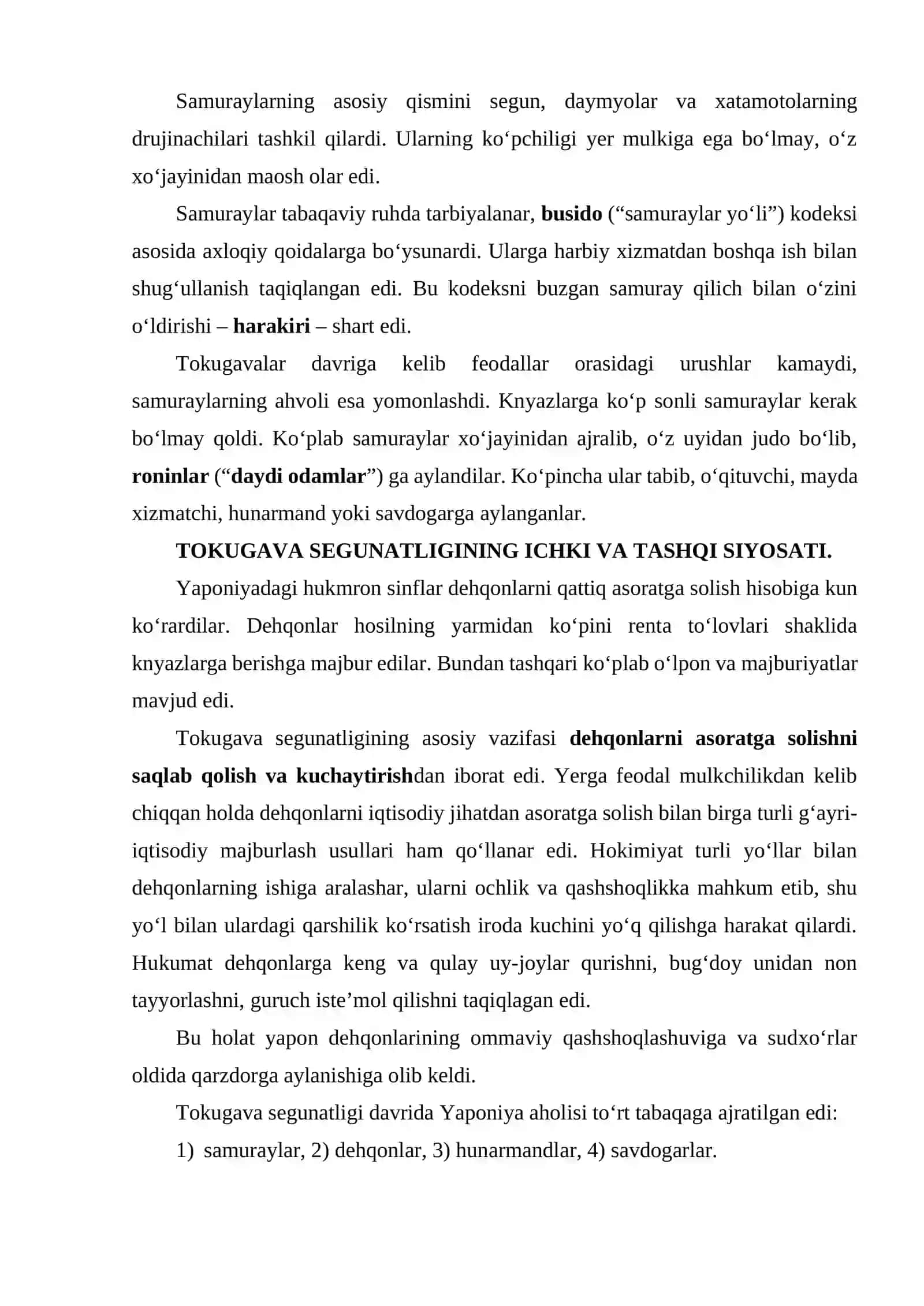 Yaponiya yangi davrda: tarixiy rivojlanishning asosiy voqealari va jarayonlari 4