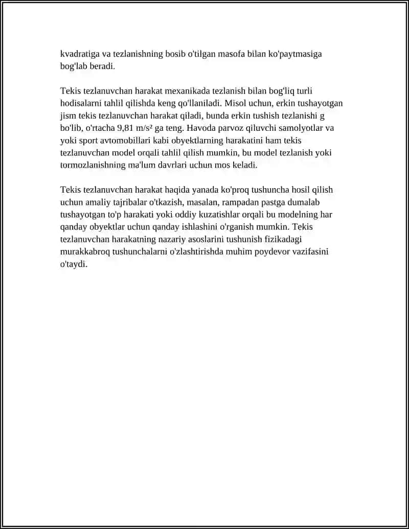 TEKIS TEZLANUVCHAN HARAKATNI OʻRGANISH 4