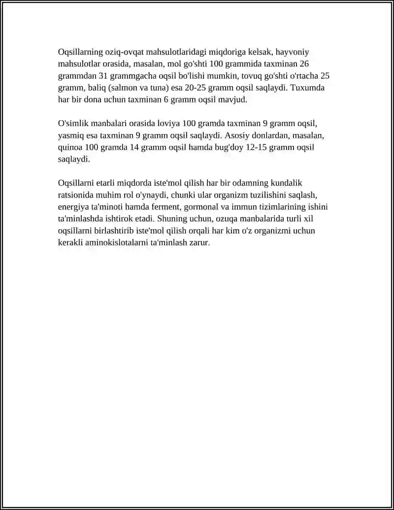 OQSILLARNING TURLARI VA OZIQ OVQAT MAHSULOTLARIDAGI MIQDORI 4