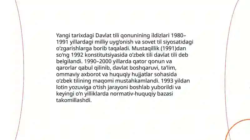 Yangi tarixdagi davlat tili to'g'risidagi qonunning mazmun-mohiyati 4