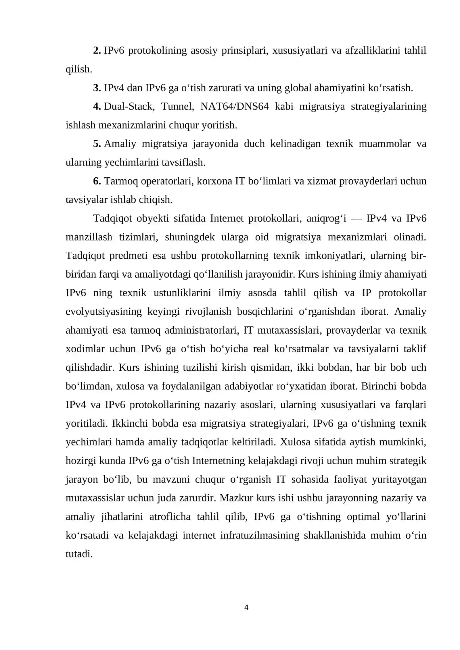IPv6 protokolining IPv4 dan afzalliklari va migratsiya strategiyalari 4