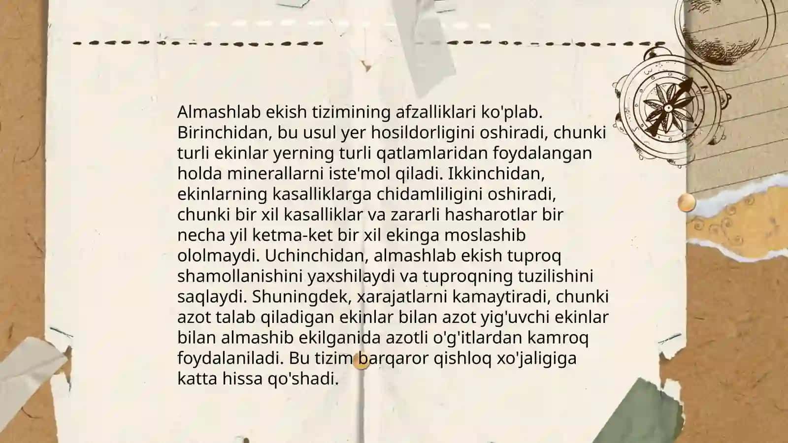 Qisqa rotatsiyali almashlab ekish tizimi mavzusida taqdimot tayyorlash 4
