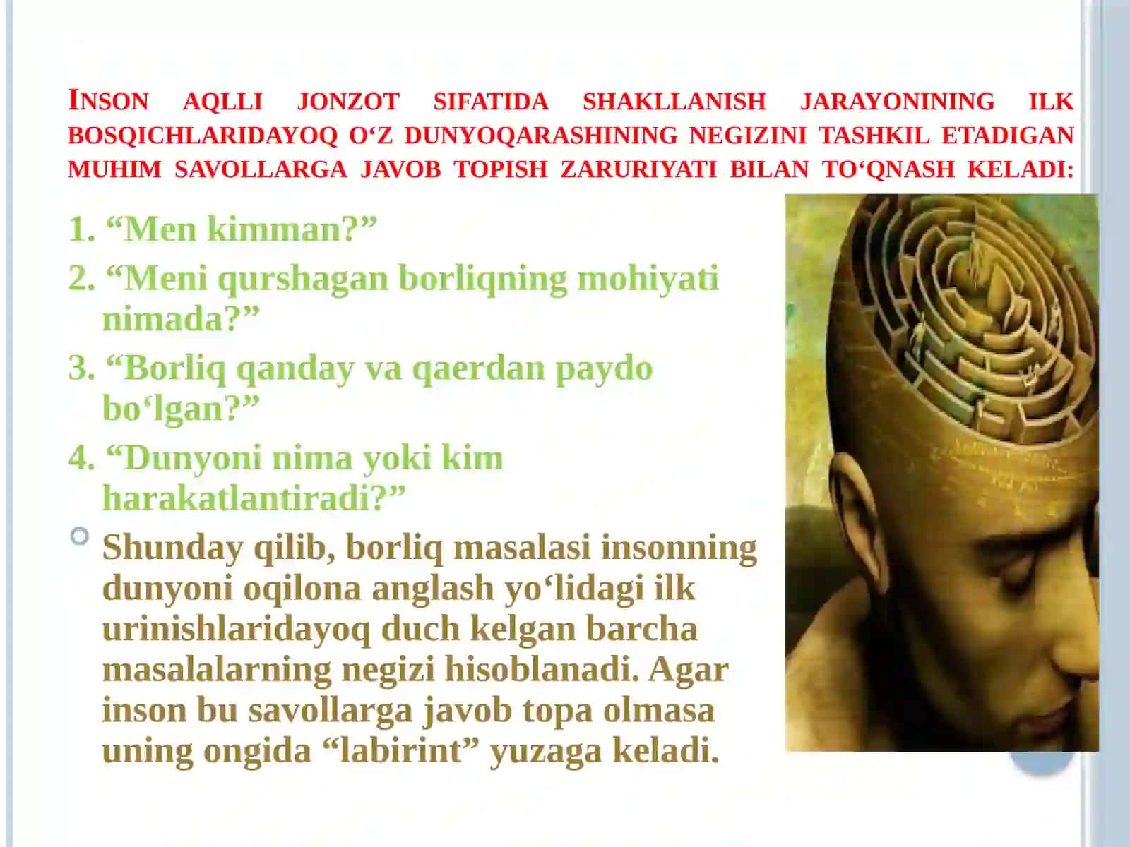 BORLIQ FALSAFASI (ONTOLOGIYA) 4