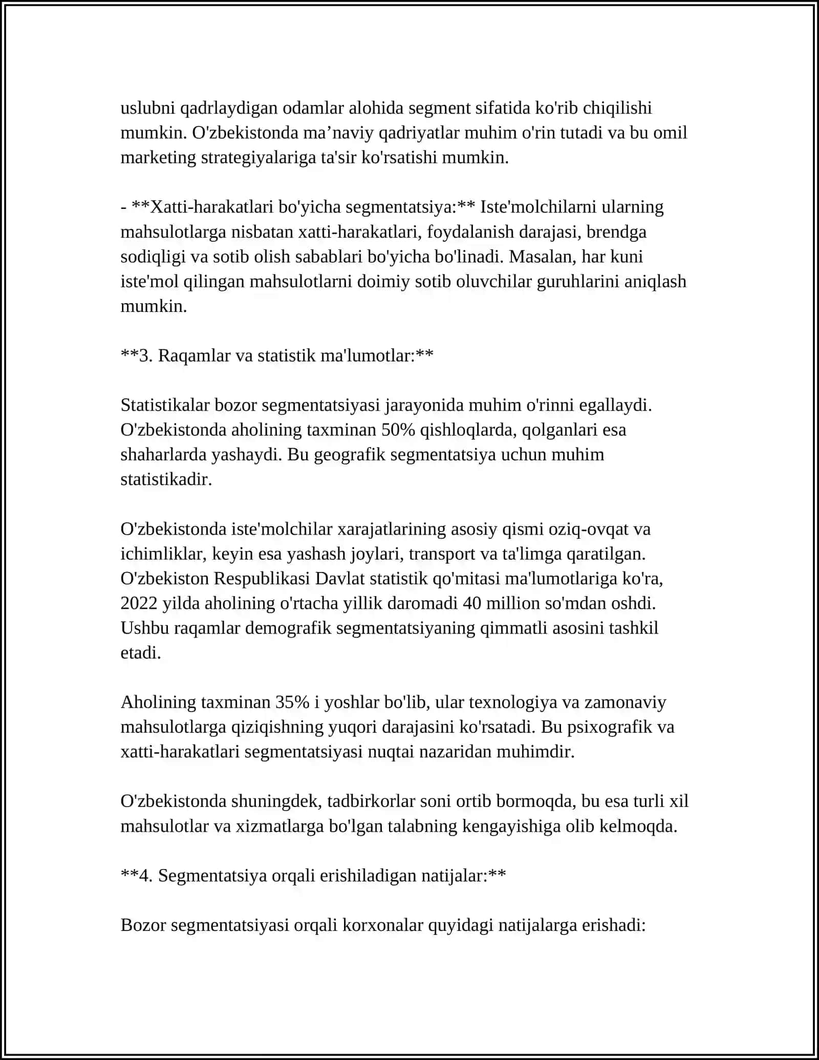 ALOHIDA TOVARLAR VA XIZMATLAR UCHUN QAROR QABUL QILISH (MARKETING FANI UCHUN) 4