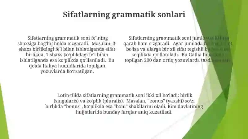 Lotin tili Moslashmagan aniqlovchi 4