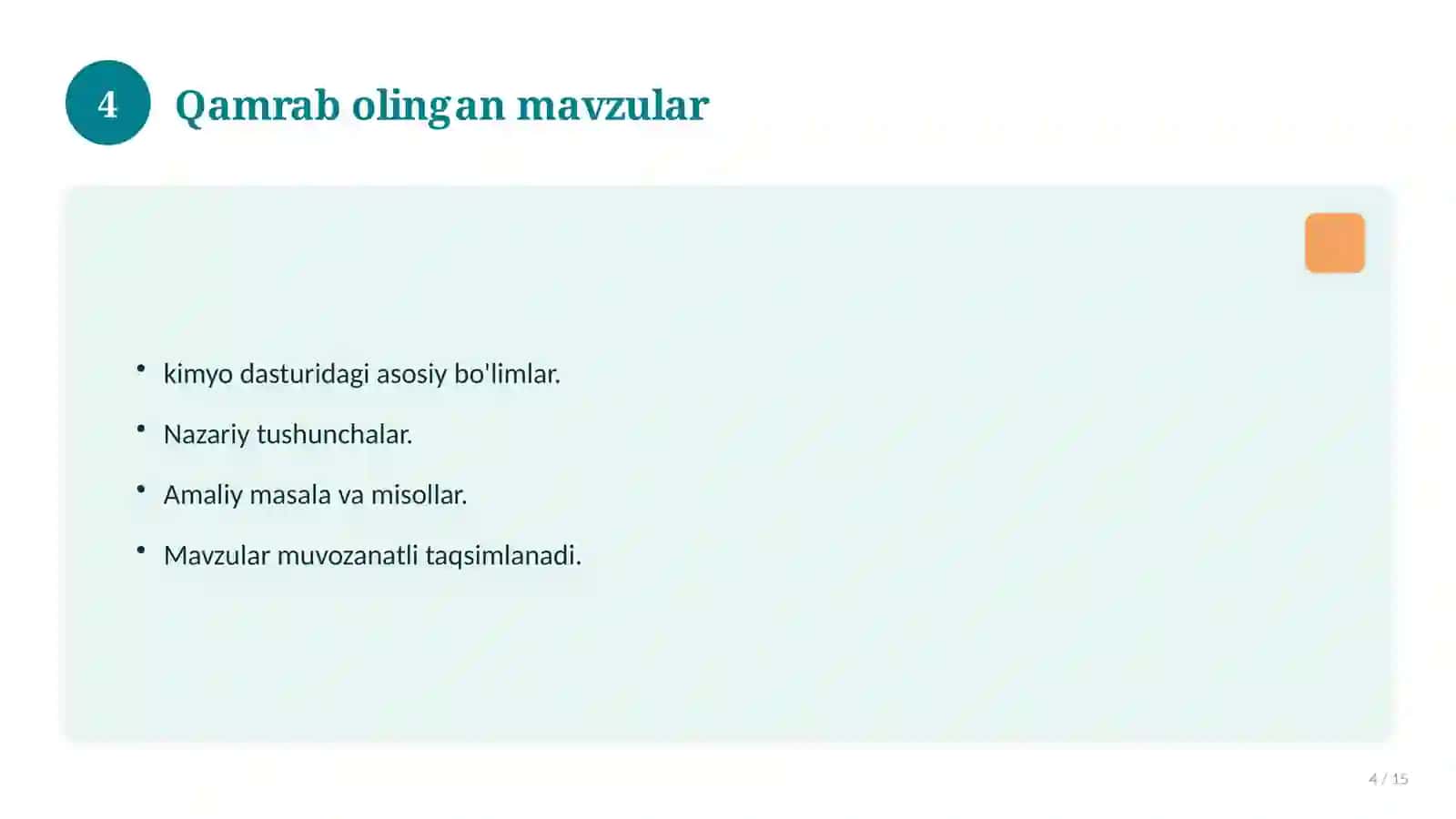 Kimyo: milliy sertifikat va attestatsiya — masalalar va tahlillar (2026) 4