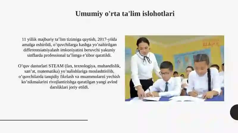 O'zbekiston Respublikasi ta'lim sohasidagi islohotlar 4