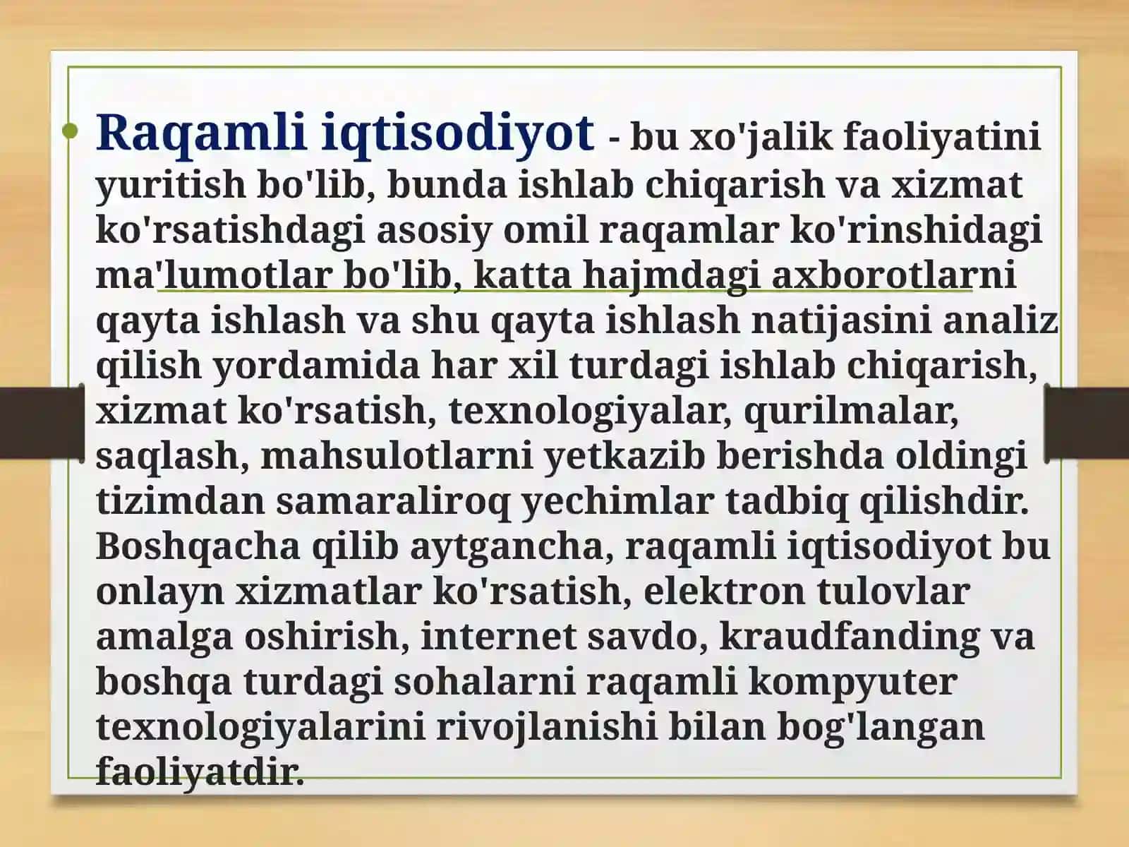 RAQAMLI IQTISODIYOTNING ASOSIY TEXNOLOGIYALARI 4