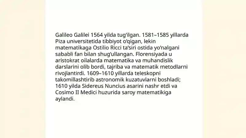 Galiley va Nyuton hayoti va ilmiy faoliyati 4