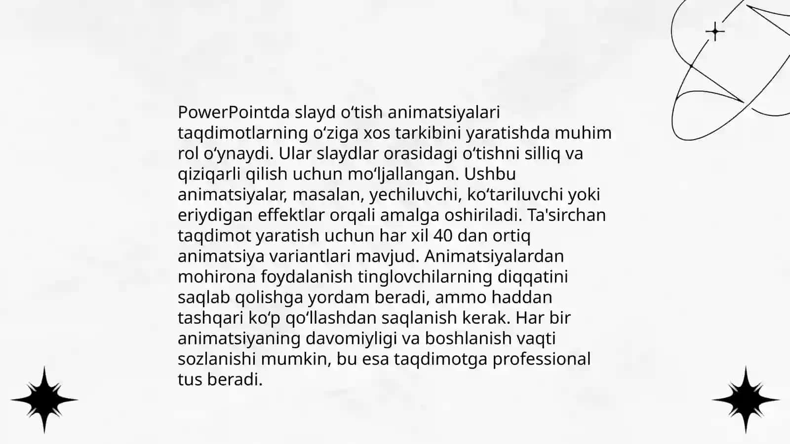 Microsoft PowerPointda animatsion lavhalar yaratish 4