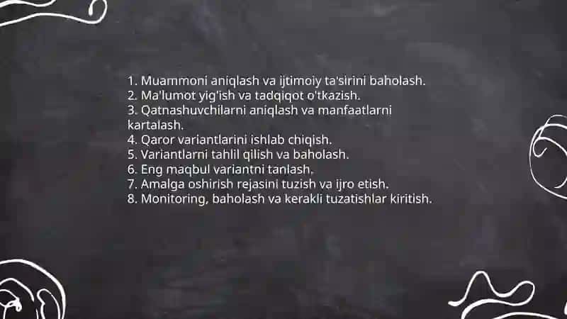 Ijtimoiy qarorlarni qabul qilish 4
