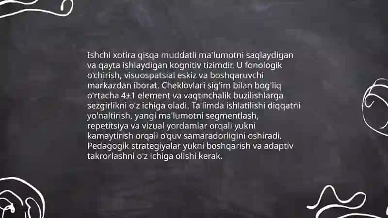 Diqqat,xotira, tafakkurni neyropedogogik asoslari. Nazariy va amaliy yondashuvlar 4
