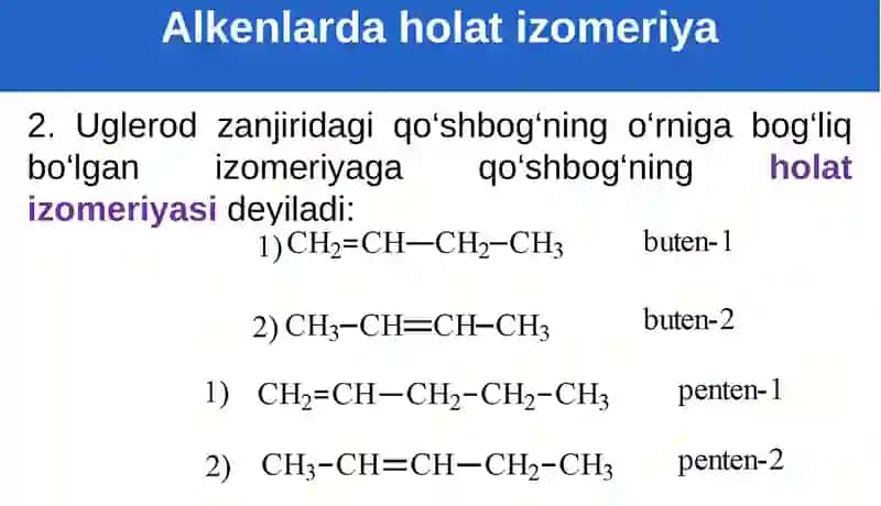 Alkenlarning izomeriyasi 4