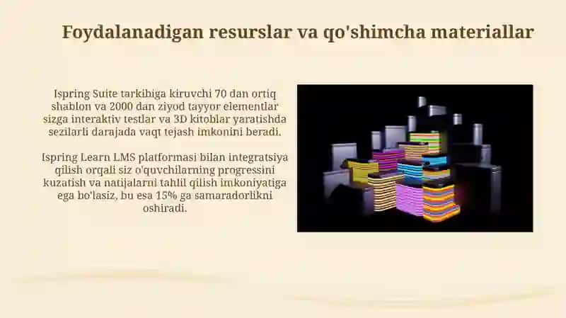 Ispring dasturida test va 3d kitob yaratish 4