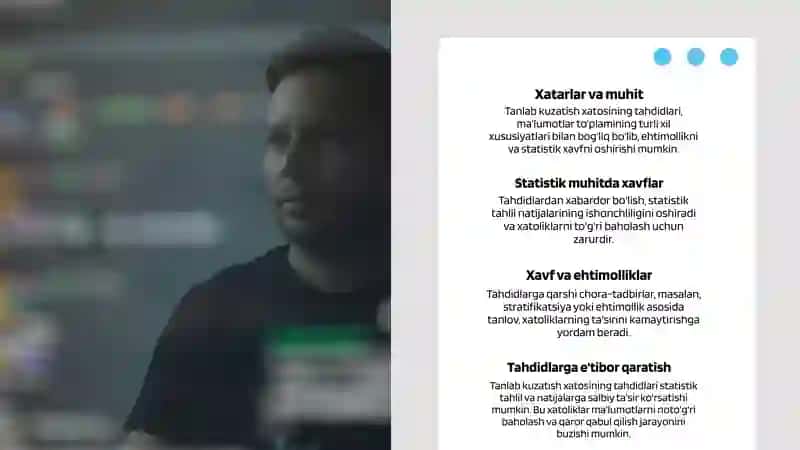 Tanlab kuzatish xatosi va uning tahdidlarini tushuntirish 4