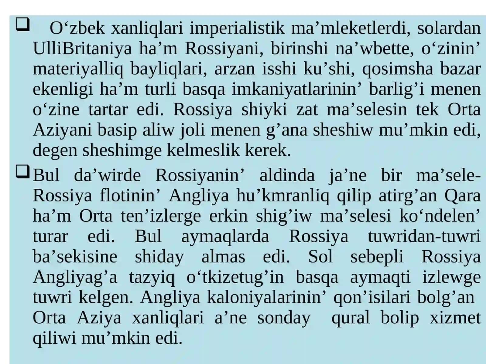 Оrta Aziyanin' Rossiya imperiyasi basqariwidawirindеgitariyхıy gеоgrafiyası 4
