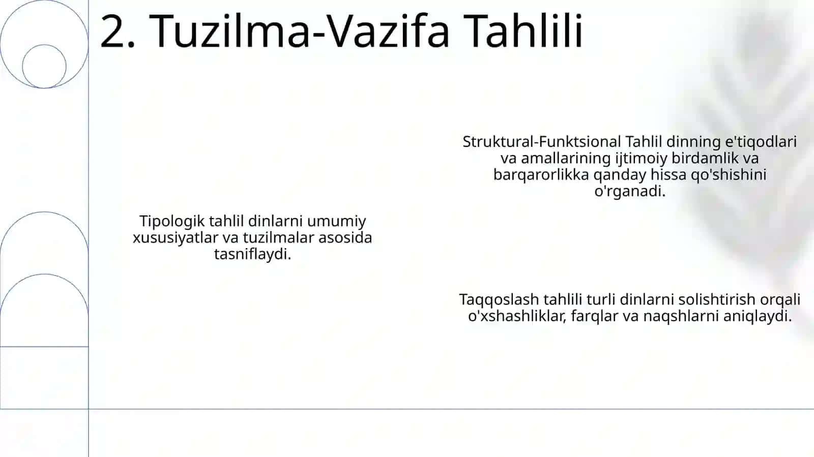 Dinlarni tadqiq etish metodologiyasi: tipologik, qiyosiy, tarkibiy-funksional, genetik tahlil. Qiyosiydinshunosliklikning 4