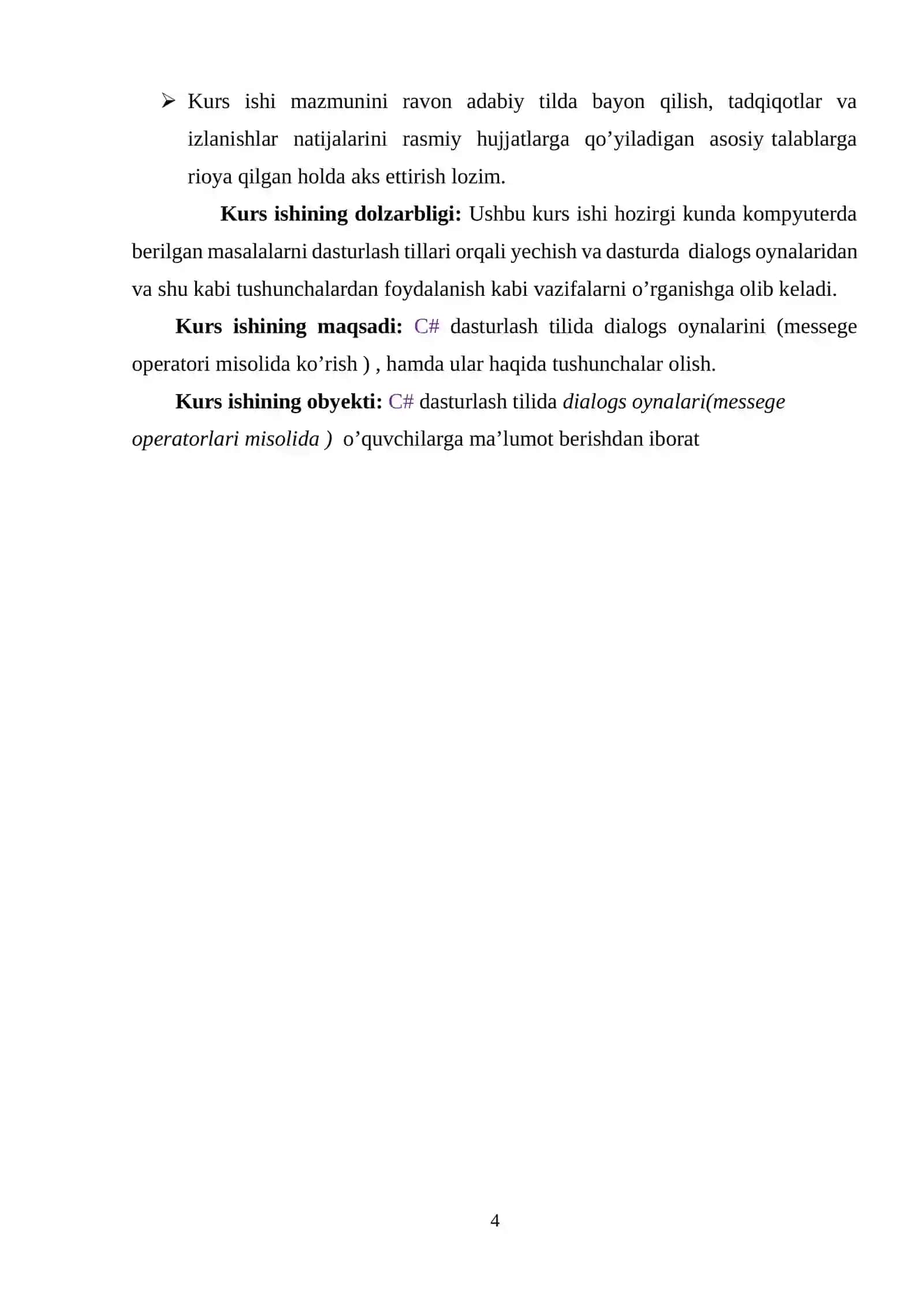 Dasturlash asoslari fanidan "C# dasturlash tilida Dialog oynalaridan foydalanib dastur tuzish(ColorDialog, FonDialog)" 4
