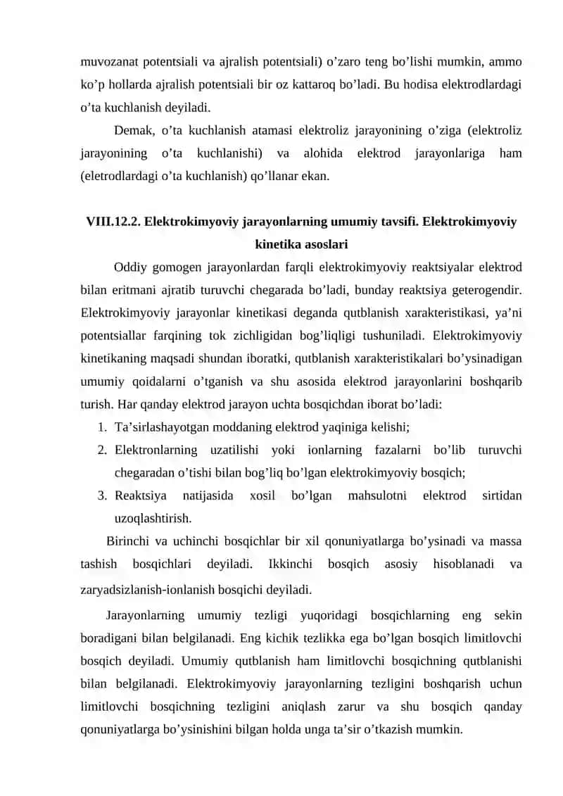 Elektrokimyoviy jarayonlarning kinetikasi 4