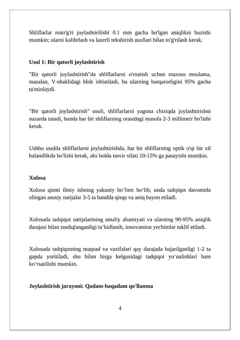 Shliflarlarni gorizontal tekis joylashtirish anshliflar tayyorlash usullari 4