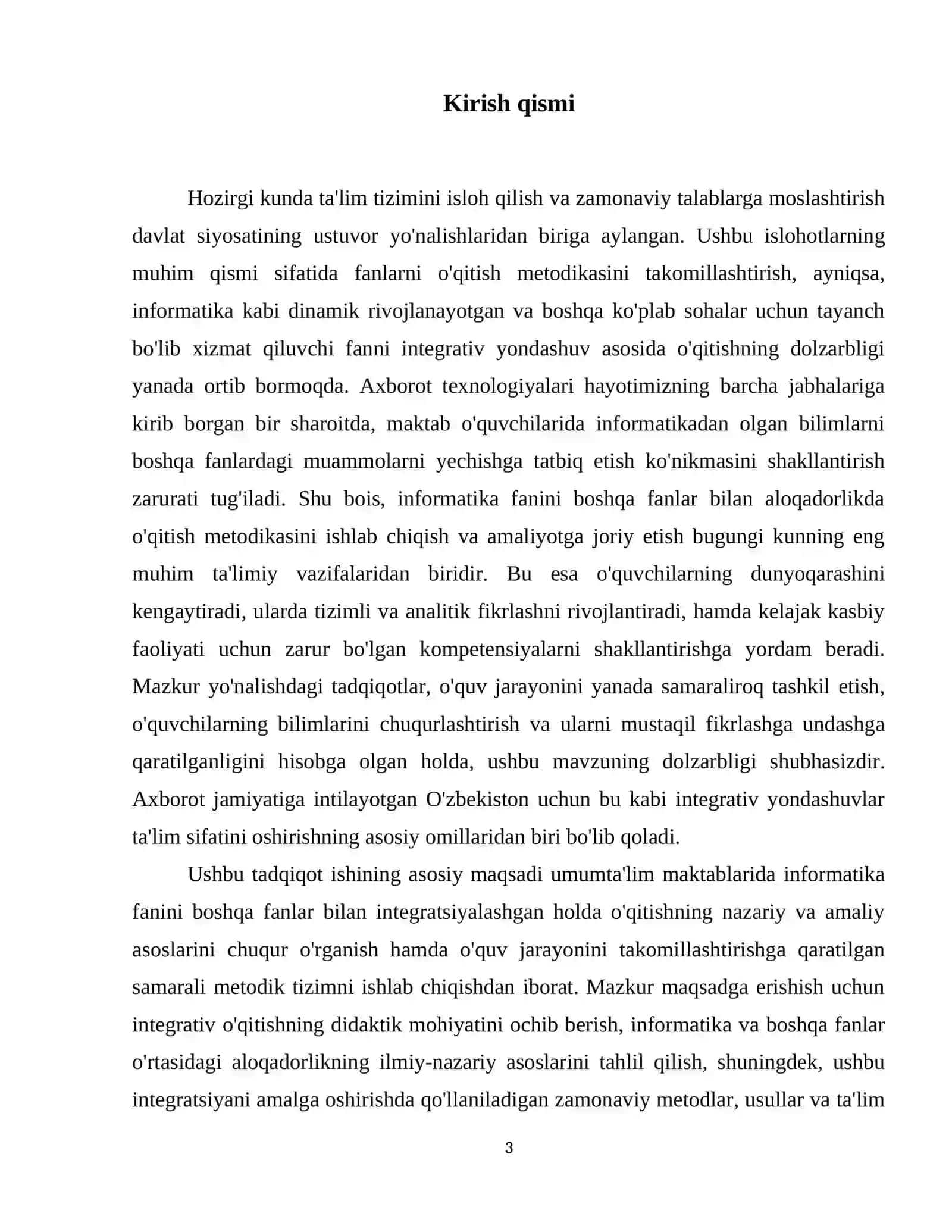 Informatikani boshqa fanlar bilan aloqadorlikda o’qitish metodikasi. 4