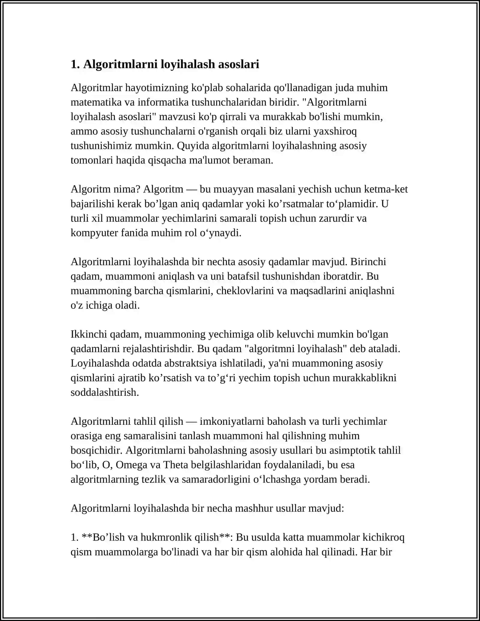 O'Z QATLAMGA OID LEKSIKA MODEL ASOSIDA ALGORITIM TUZING VA TAHLIL DASTURINI ISHLAB CHIQING 4