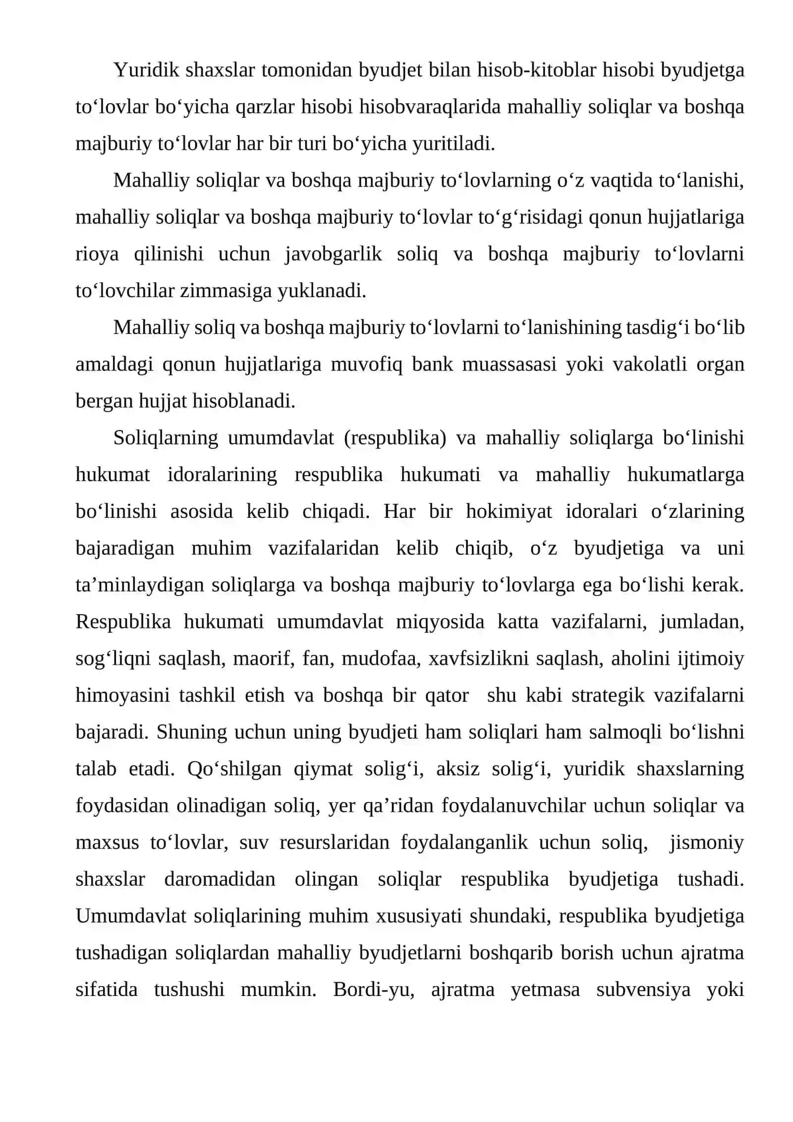 Soliqlar va soliqlarga tenglashtirilgan to‘lovlarga umumiy tavsifnoma 4