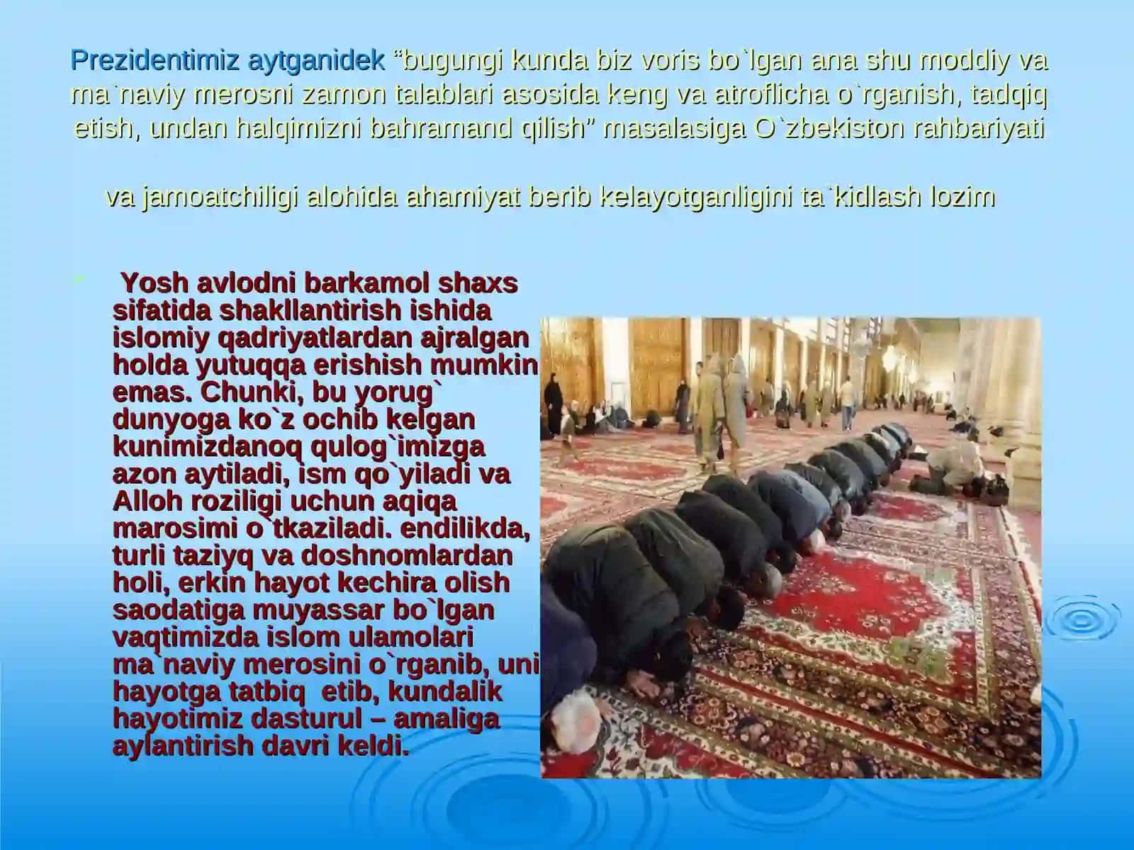 Toshkent shahrining “Islom madaniyati poytaxti” deb e’lon qilinishi va uning ahamiyati 4