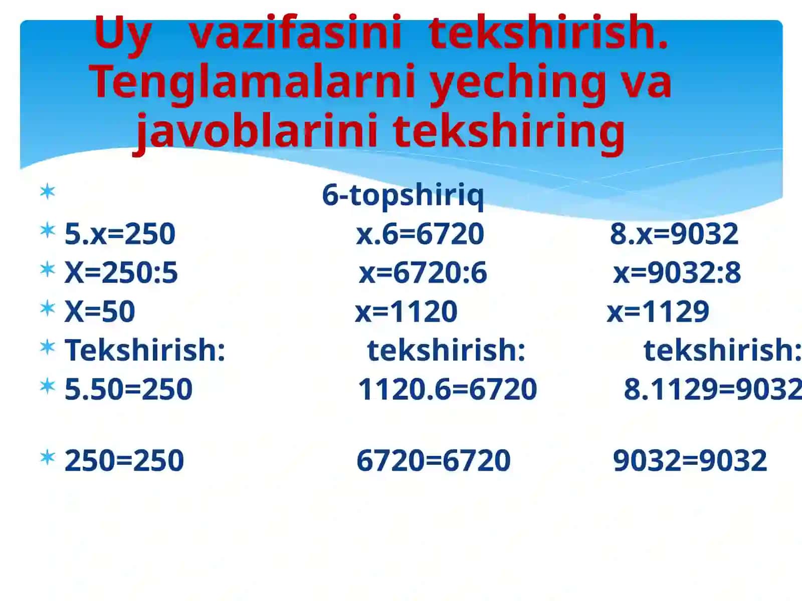 Namangan viloyati Poptumani Xalq Ta’limi bo`limiga qarashli 38-sonli umumi yo`rtata’lim maktabining boshlang`ich sinf o`qituvchisi Ma’suda Namanxujayevaning 3-sinf Matematika fanidan tayyorlagan taqdimoti 4