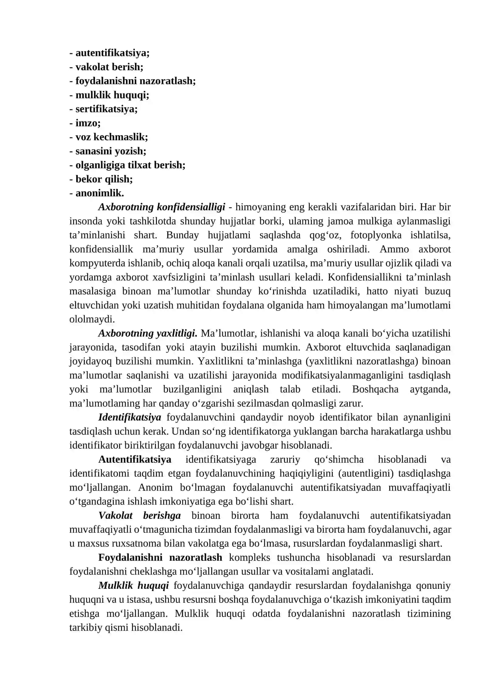 Axborot xavfsizligi tushunchasi 4