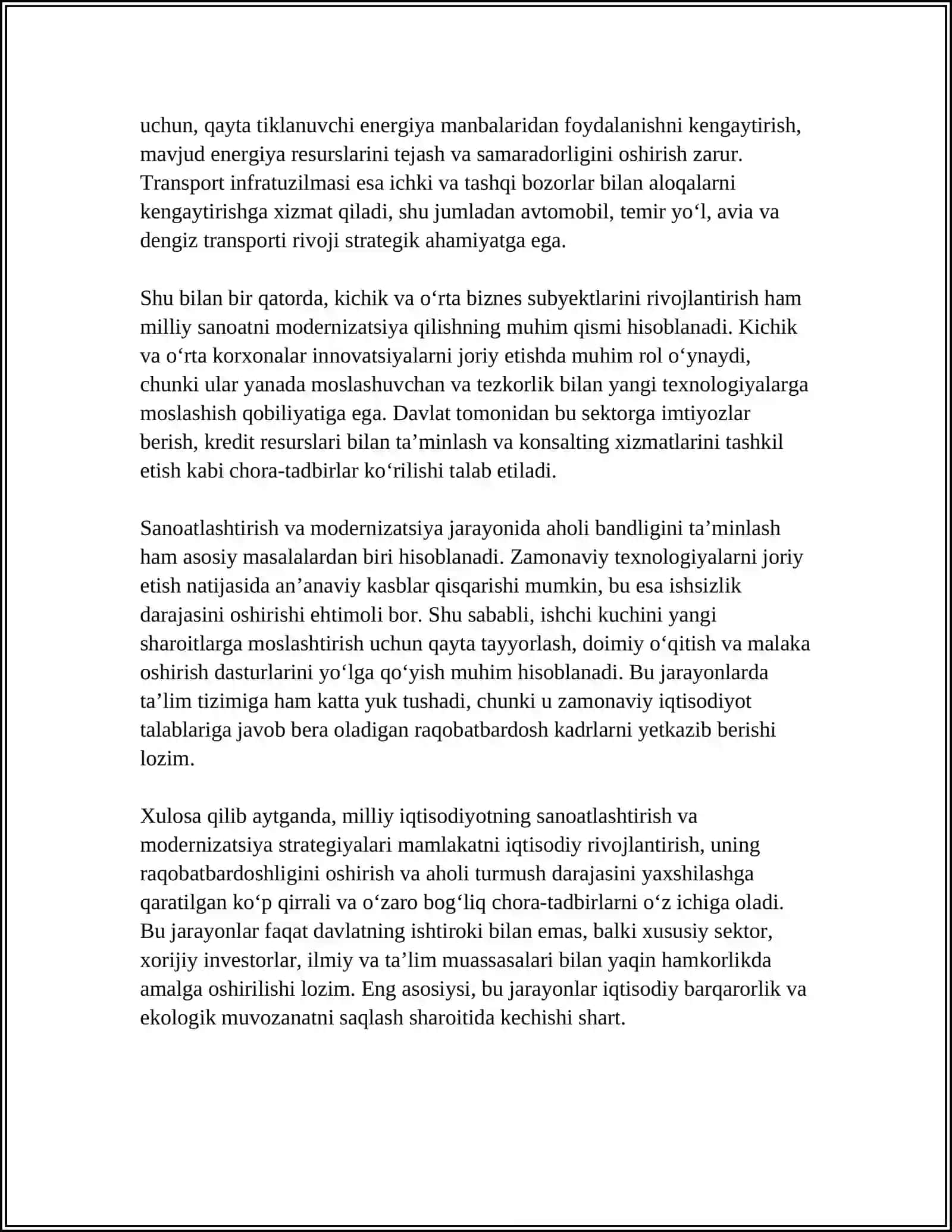 MILLIY IQTISODIYOT VA UNI SHAKLLANTIRISHNING DOLZARB MUAMMOLARI 4