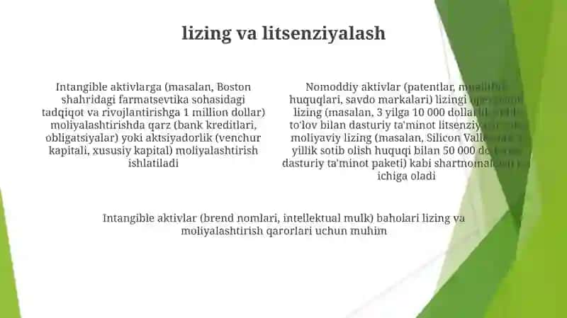 Moʻljalsiz aktivlar va ularni moliyalashtirish 4