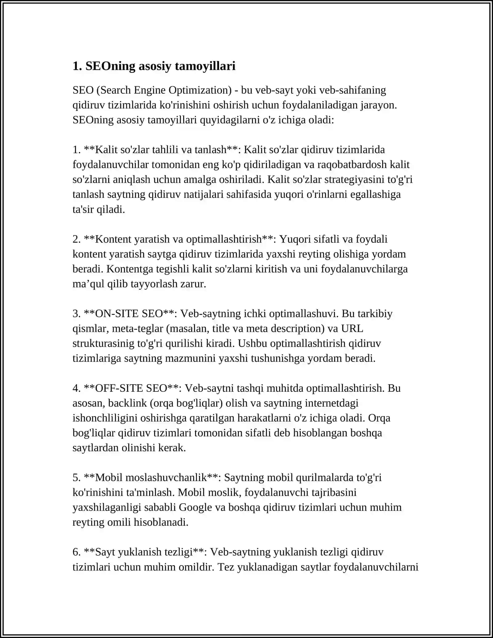 WEB SAYTLARNING SEO ASOSLARI VA DIZAYN BILAN INTEGRATSIYASI 4