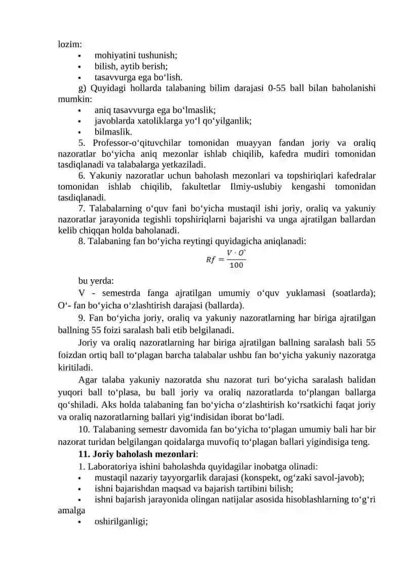 O'qitish jarayonida bilimlarni baholash tizimini o’rganish 4