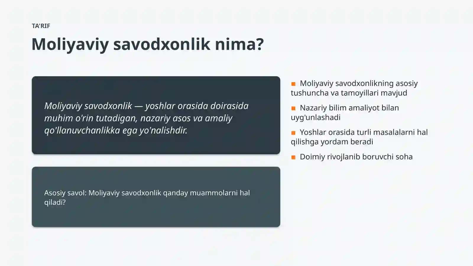 Moliyaviy savodxonlik 4